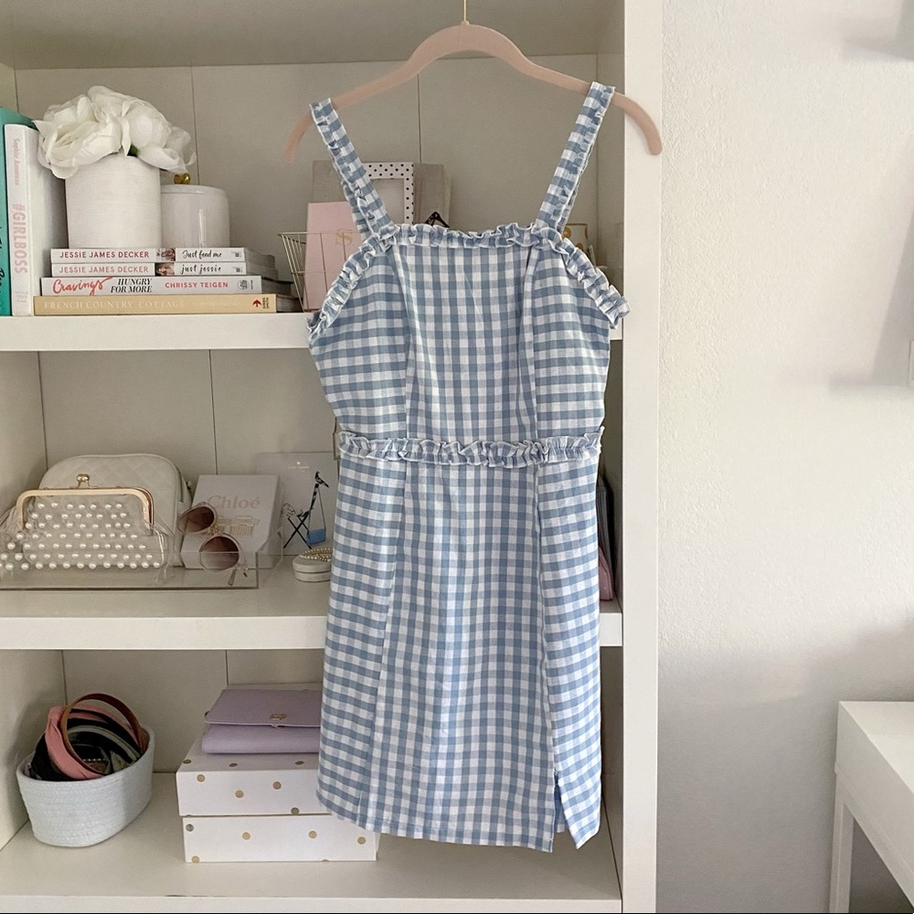 Blue and White Gingham Dress